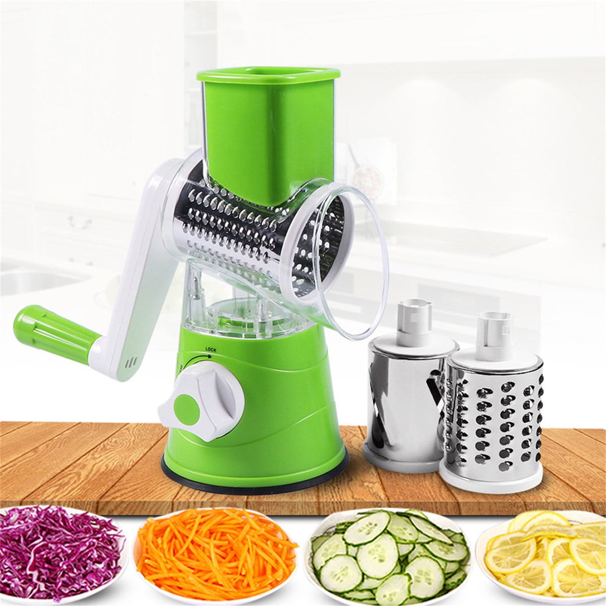 Green vegetable slicer cutter 3cm ABS plastic kitchen essential